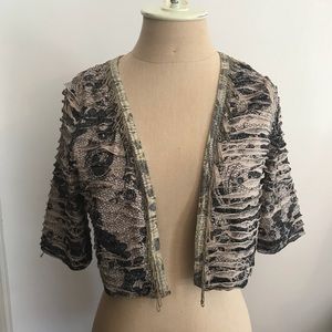 Blazer with beading on neckline